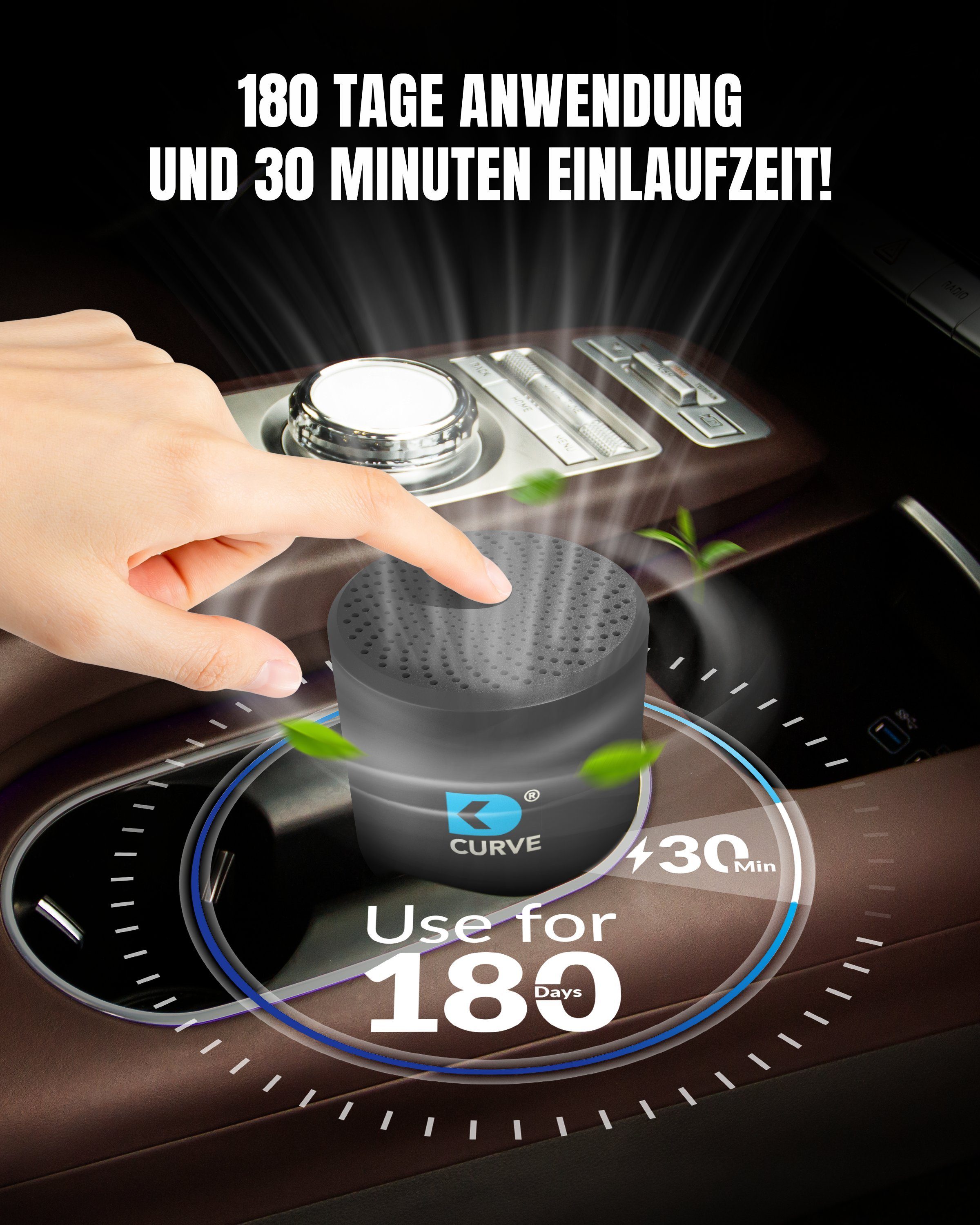 DK medical Luftreiniger CURVE - Luftreiniger - Für Auto, LKW, Camper