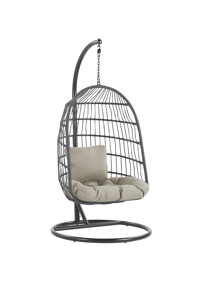 Beliani Hängesessel ALLERA in Schwarz/Grau - (W) 102 x (H) 199 x (L) 102 cm günstig kaufen onesize