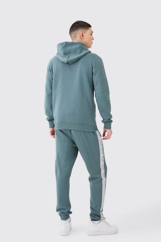 Man Slim-Fit Trainingsanzug mit Reißverschluss und Detail