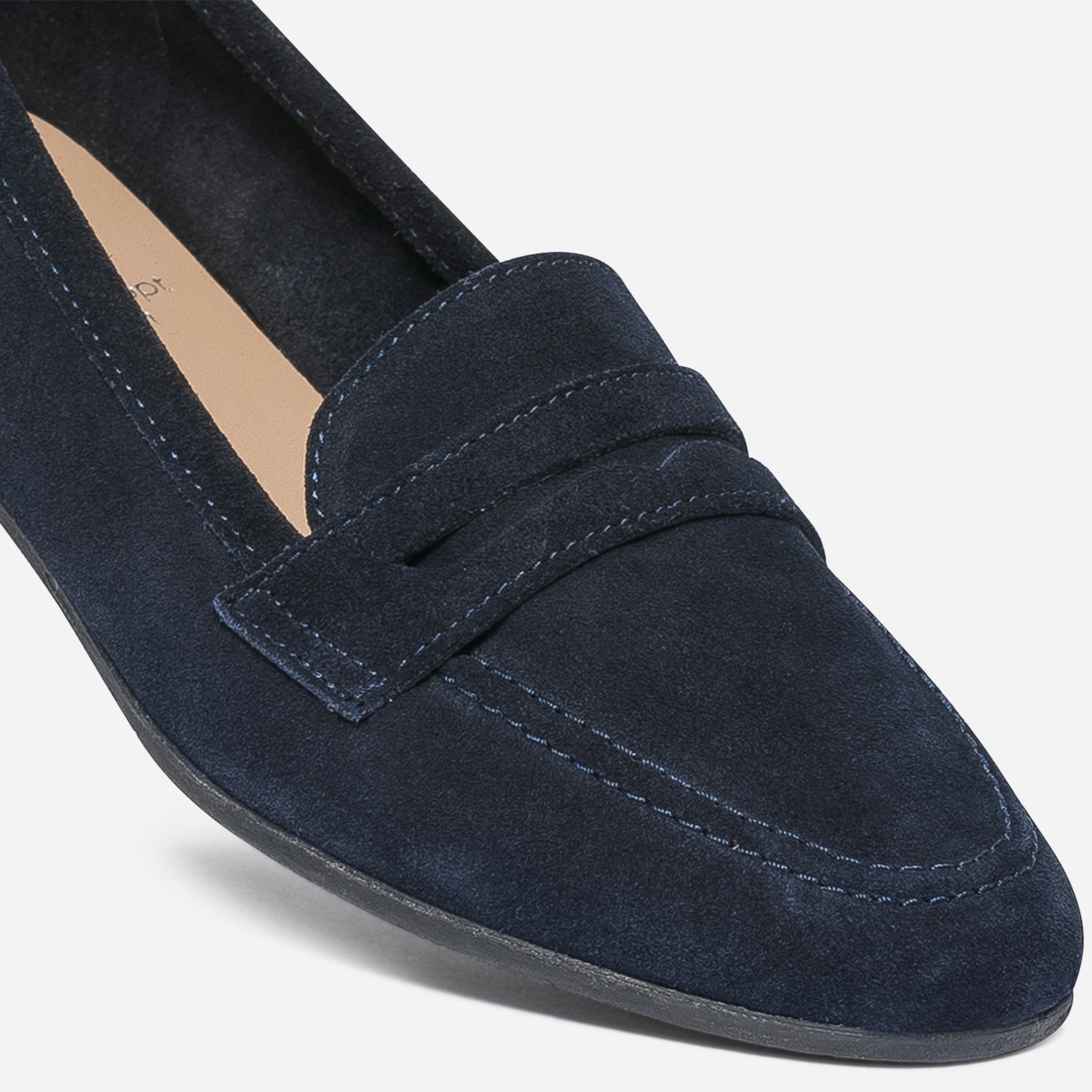 Mocassin marine éco-conçu en cuir velours