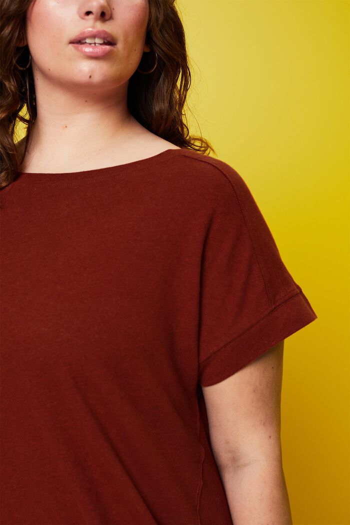 CURVY T-Shirt aus Baumwolle-Leinen-Mix