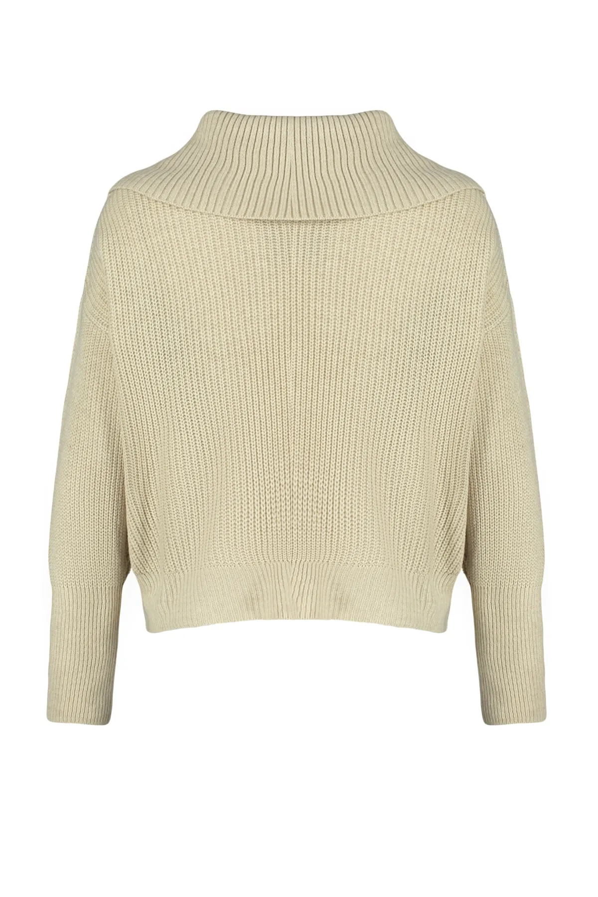 Trendyol Collection  Steinfarbener Strick-Cardigan mit Degaje-Kragen und Reißverschluss TWOAW24HI00072