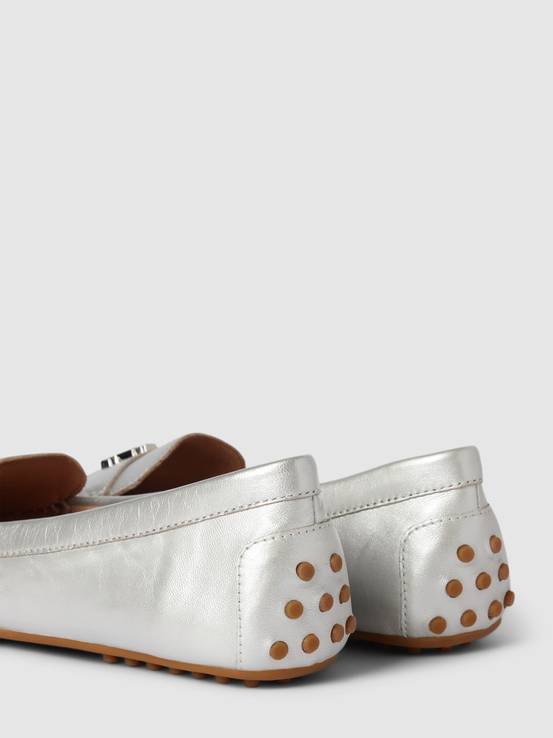 Penny-Loafer mit Label-Applikation Modell 'BARNSBURY' in silber