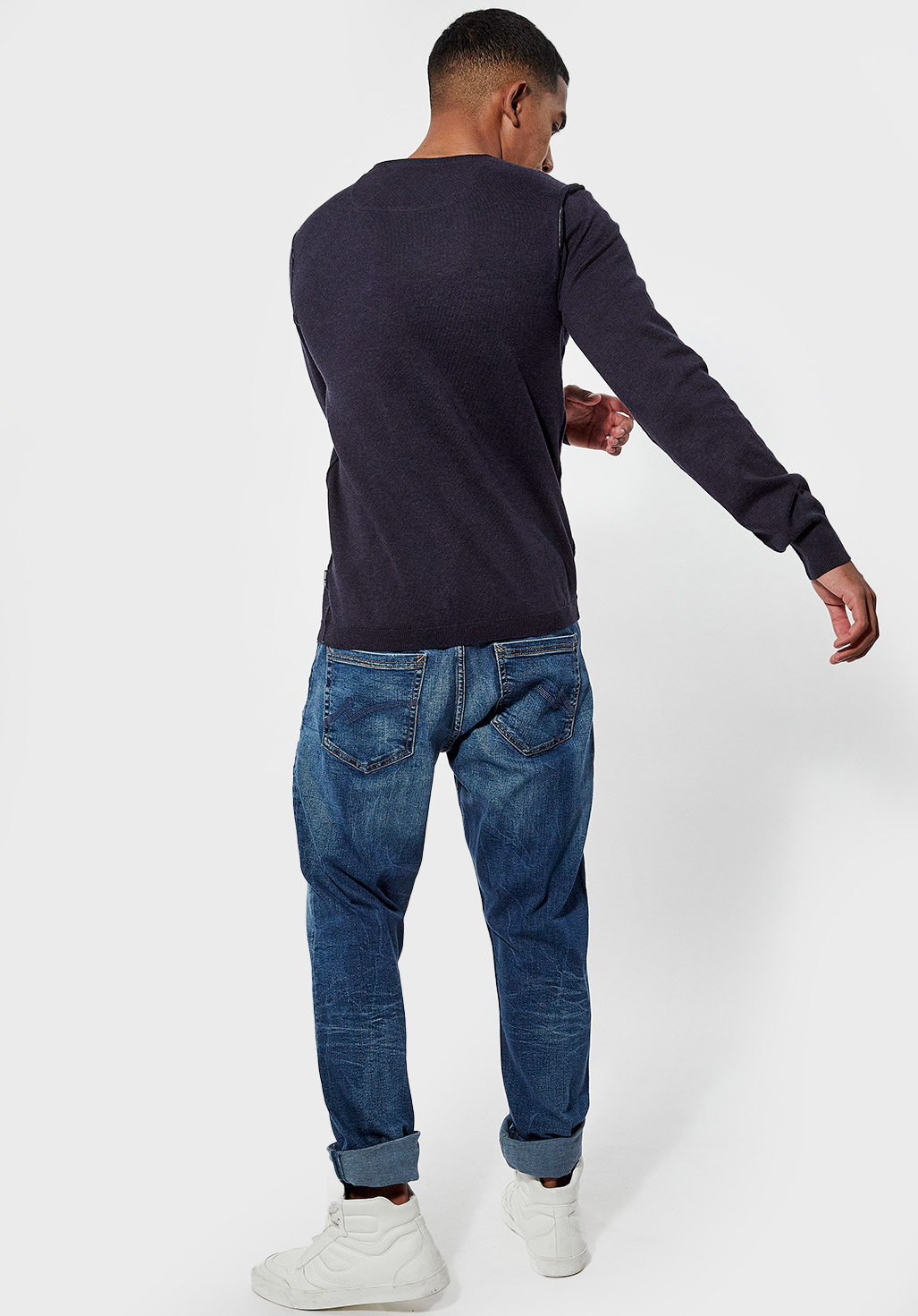 GREAT  Pull régular Homme bleu en 100% coton