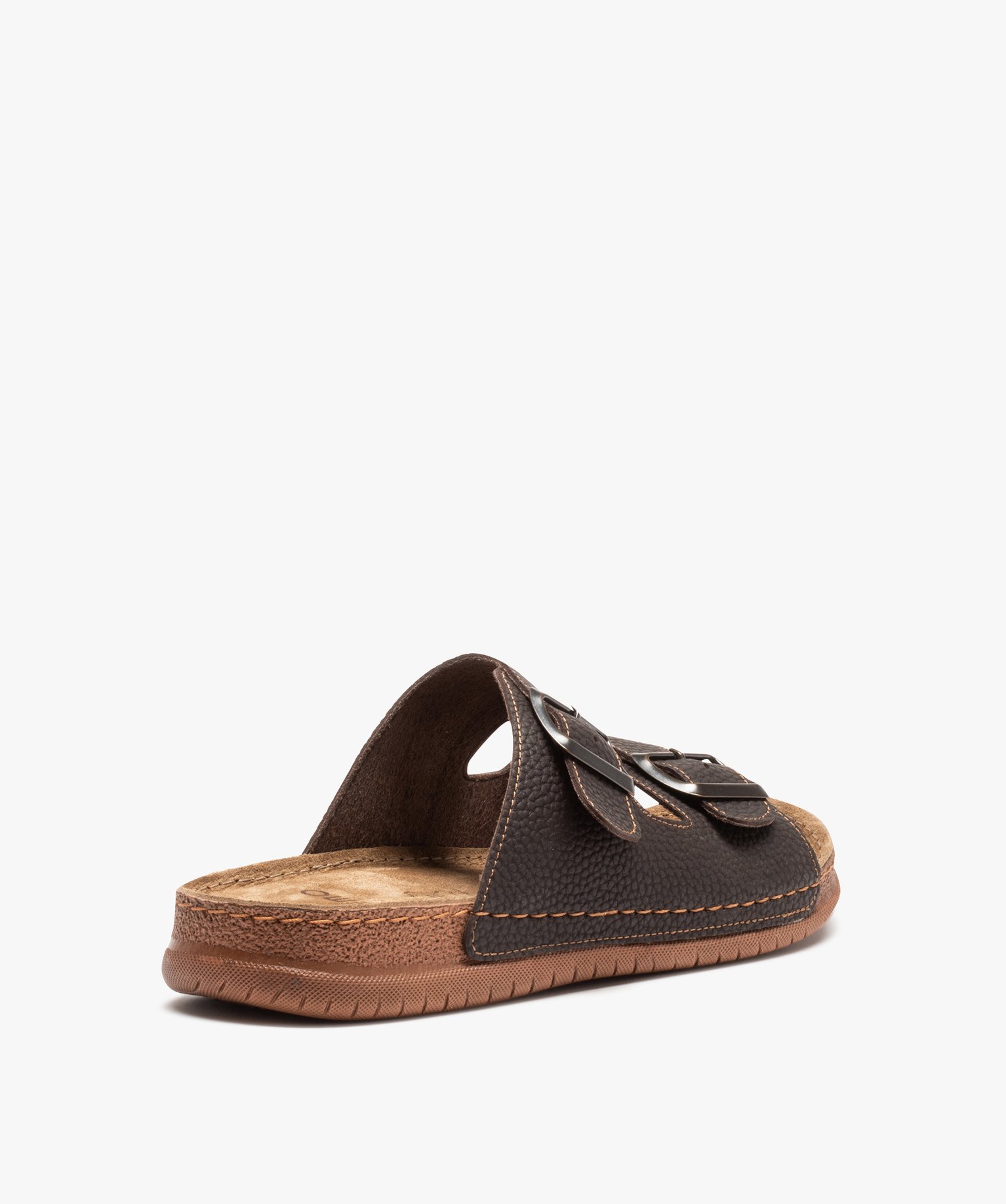 Sandales homme confort avec brides à boucles marron | GEMO