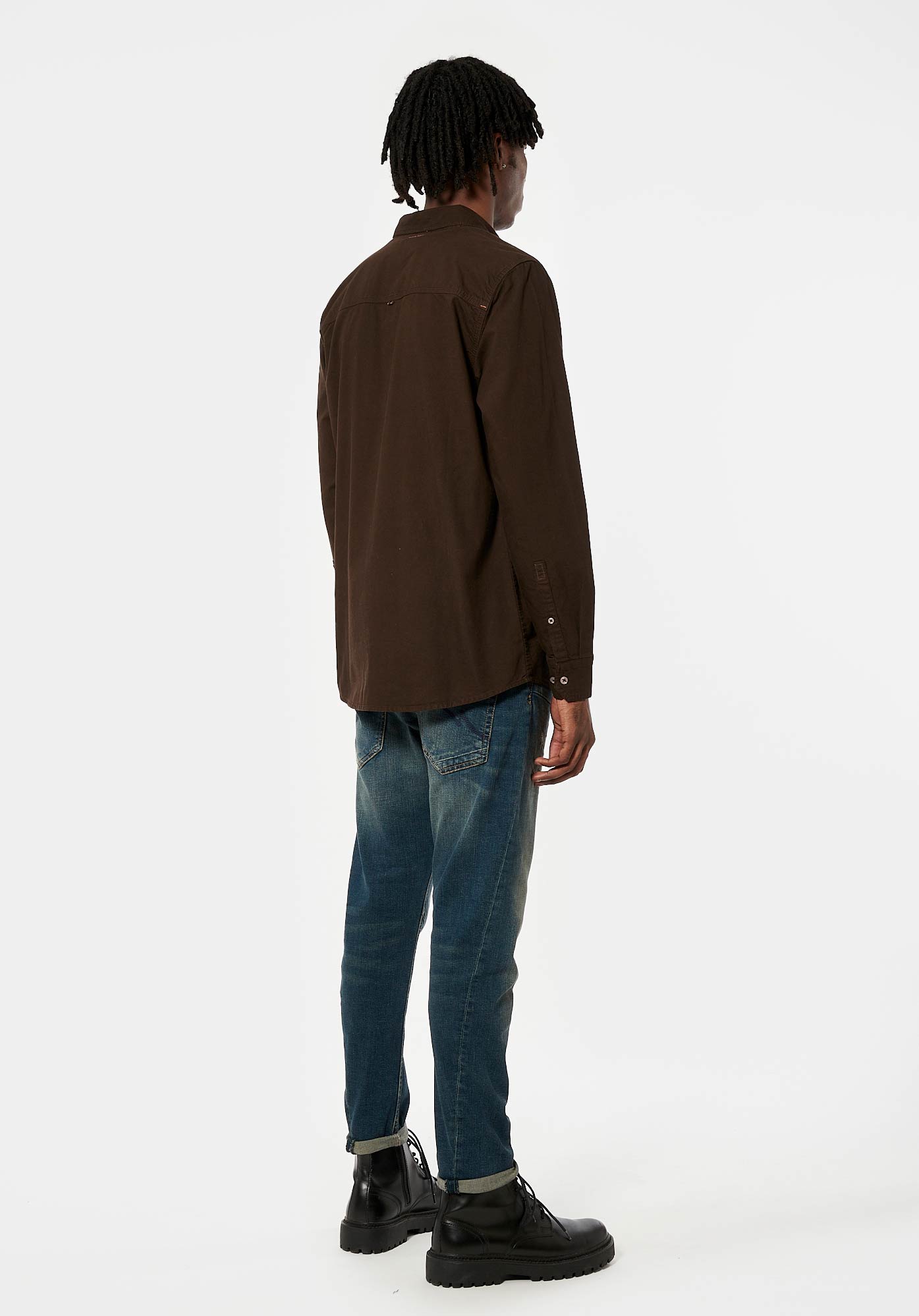 TOMEK  Chemise marron Homme en 100% coton