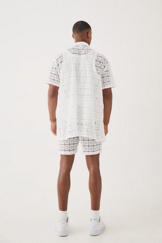 Oversize Hemd aus Spitze