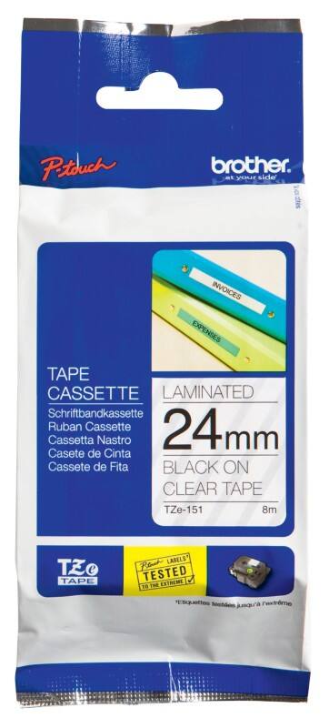 Brother Beschriftungsband Authentisch Brother TZe-151 Selbstklebend Schwarz auf Transparent 24 mm x 8 m