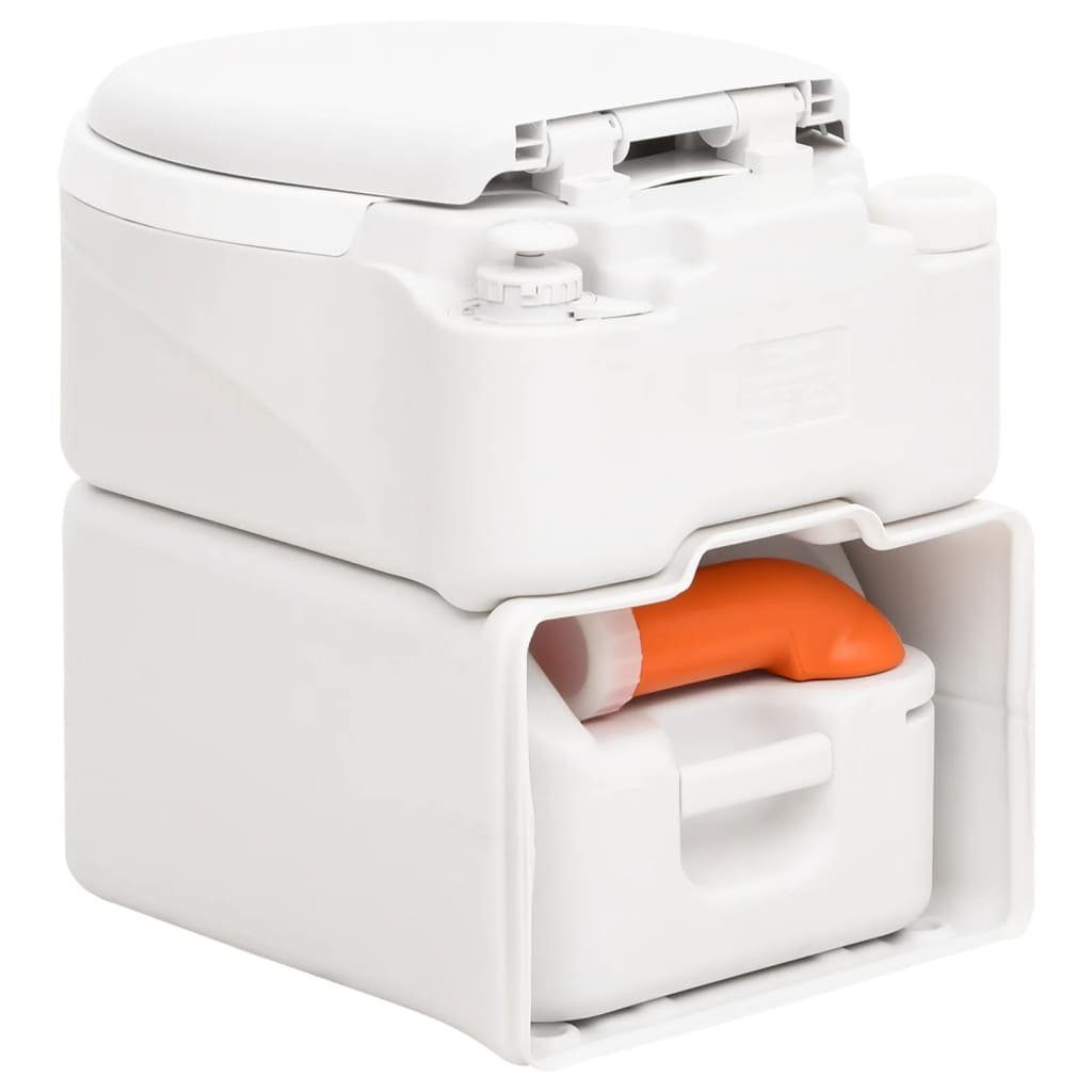 vidaXL Campingtoilette Camping-Einbautoilette Weiß 24 17 L HDPE PP