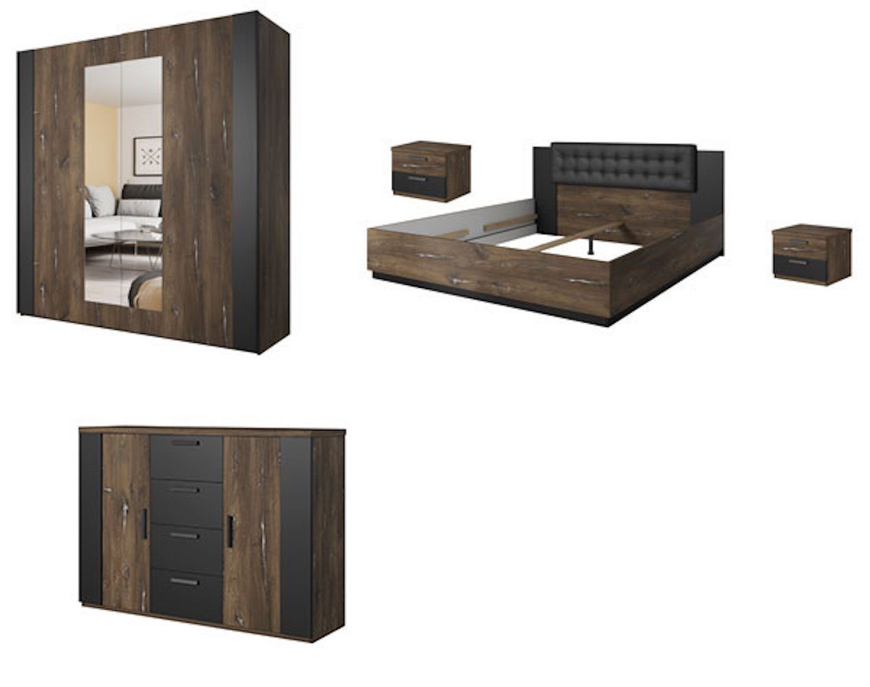 Helvetia Schlafzimmer-Set Sigma, 5-teilig Ausführung wählbar