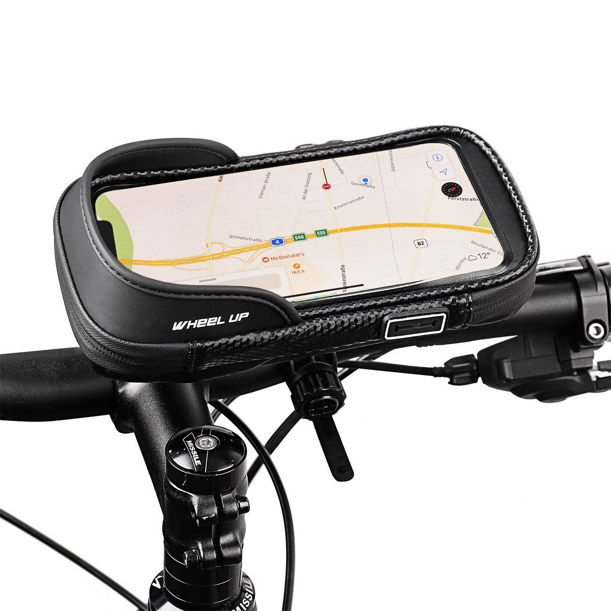 MidGard Fahrradtasche für Lenker, Smartphone-Halterung, Handy-Tasche für Fahrrad, e-Bike