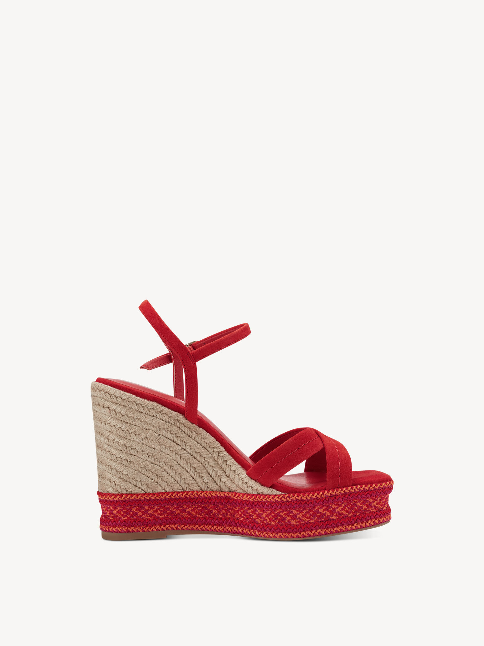 Sandale à talon en cuir - orange