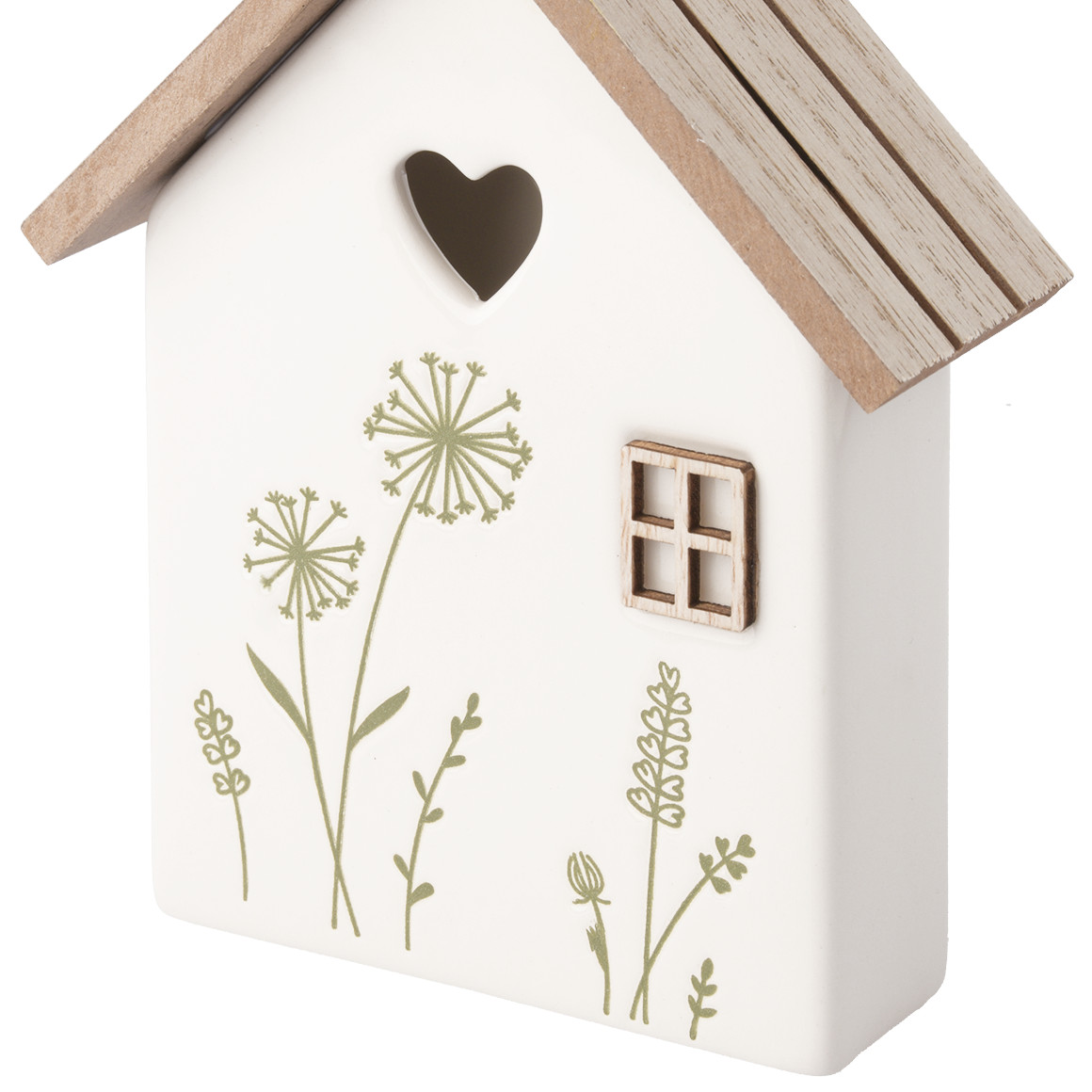 Kleiner Deko-Aufsteller Haus mit Blumen