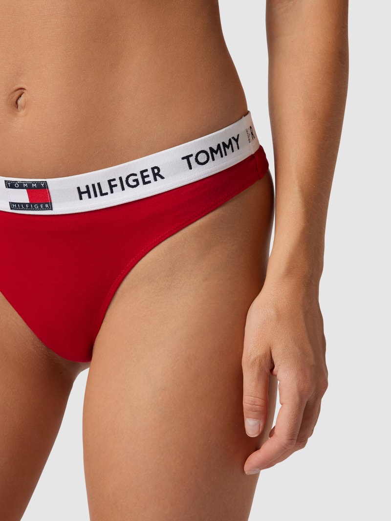 String mit elastischem Logo-Bund in rot