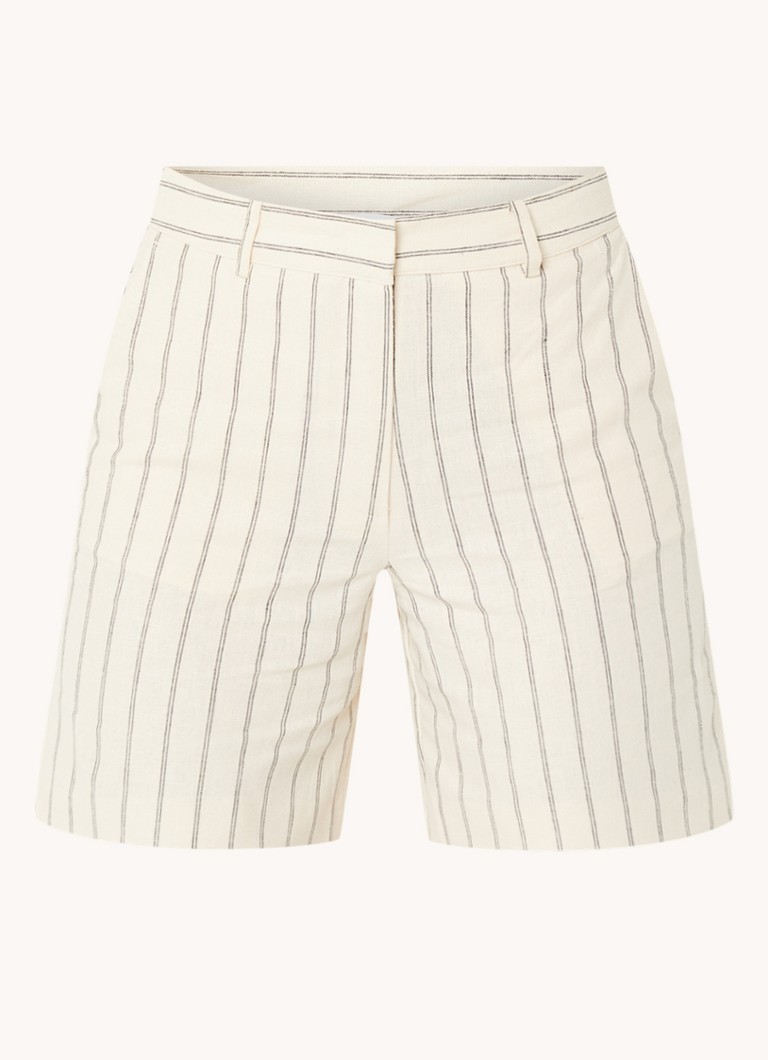 Selected Femme Hilda high waist straight fit shorts with stripe print