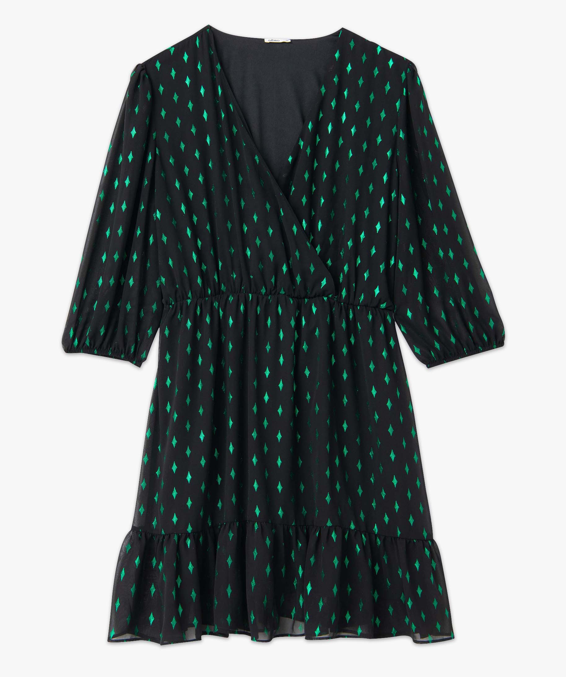 Robe femme grande taille à manches 3/4 avec motifs scintill... vert | GEMO