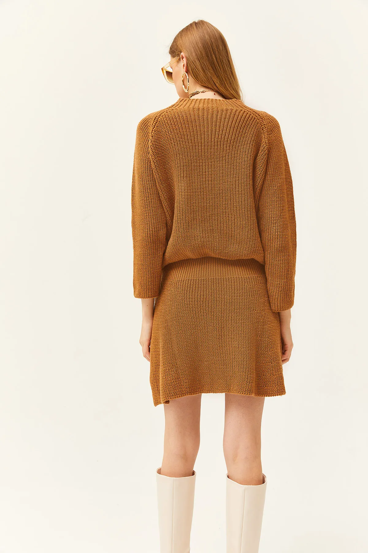 Olalook  Damen Keks Top Sweatshirt Bottom Mini Kleinkind Rock Strickwaren Set TKM-19000248