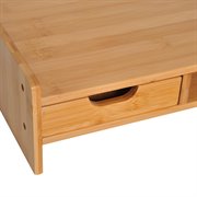 HOMCOM Monitorständer Schreibtisch-Organizer Mit Schubladen Natur L49 x B25,5 x H11,5 cm
