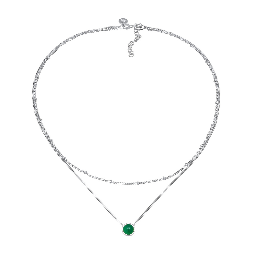 Elli PREMIUM Elli PREMIUM Collier Femmes Choker Couches boules avec agate en Argent Sterling 9 collier