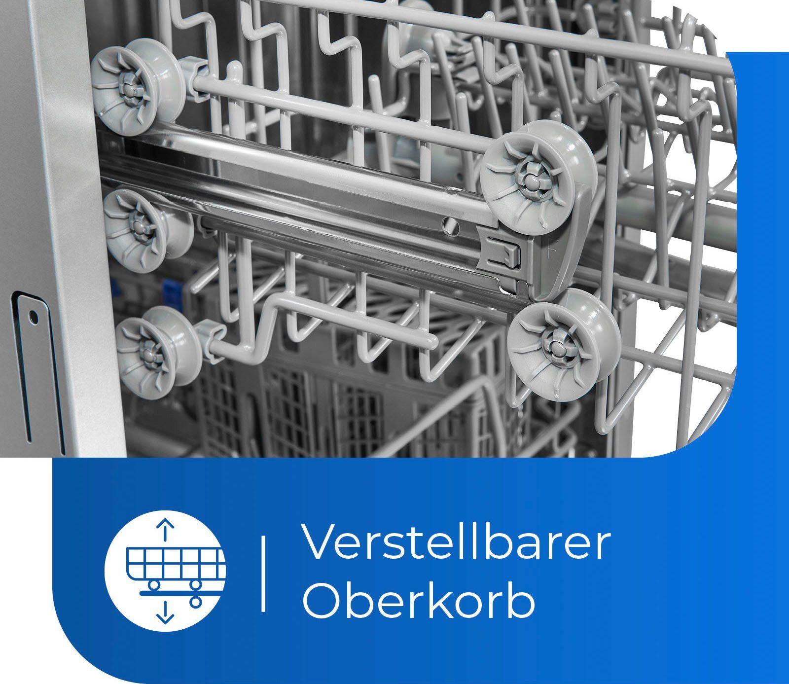 exquisit teilintegrierbarer Geschirrspüler, EGSP1009-EB-030E, 9 Maßgedecke