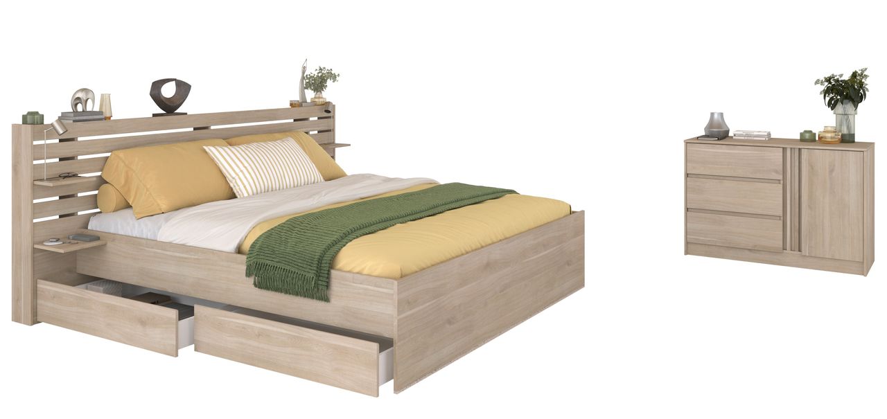Parisot Schlafzimmer Escale 26 - 160er Bett und Kommode