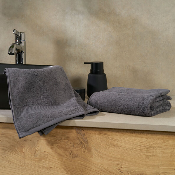 Frottier-Serie Hotel Handtuch, 4er Set, anthrazit