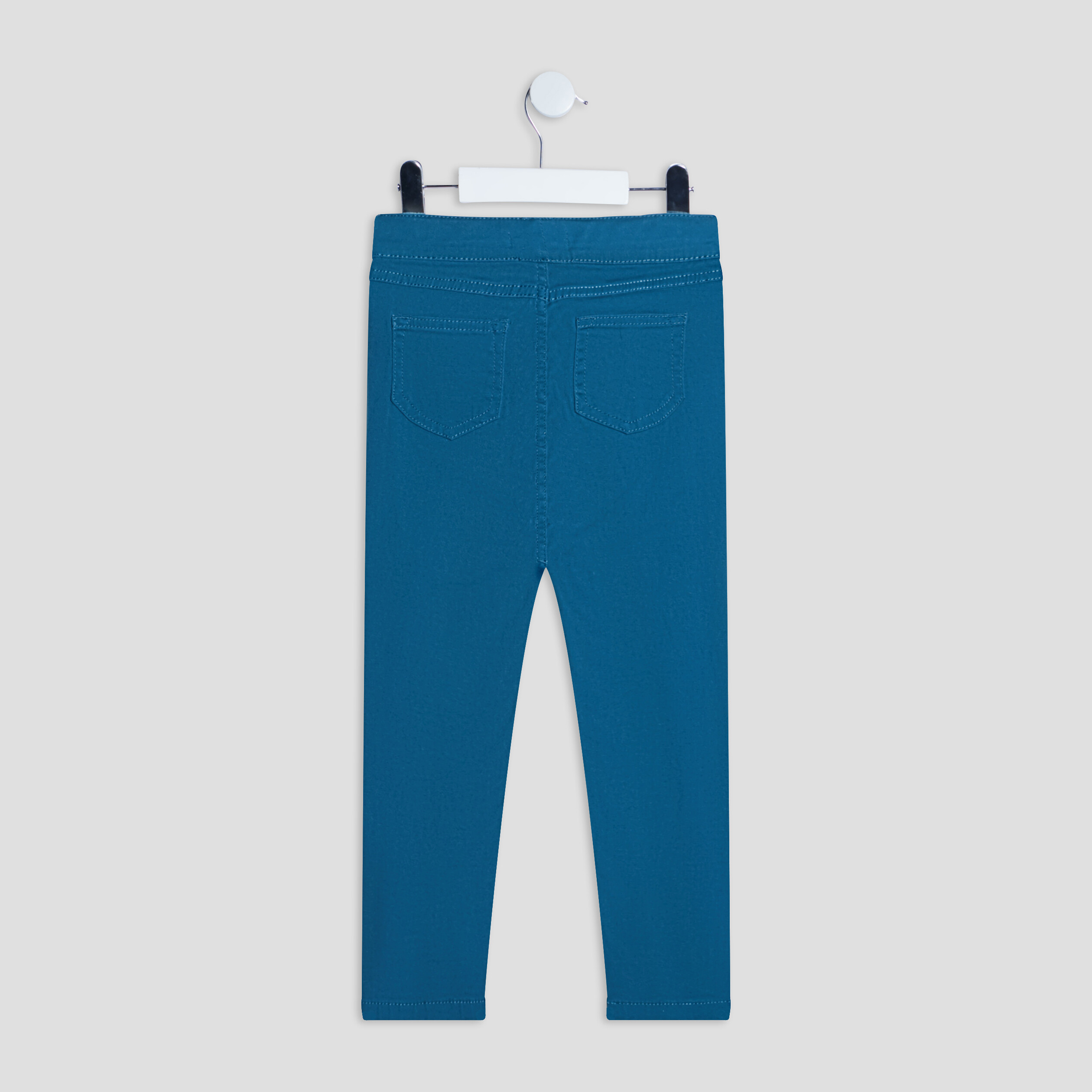 Pantalon tregging ajustable en coton bleu canard fille | La Halle