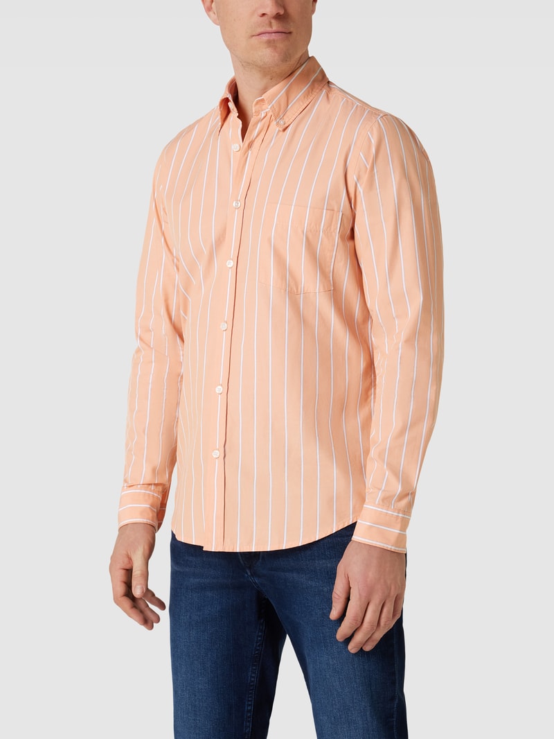 Regular Fit Freizeithemd mit Streifenmuster Modell 'Rickert' in orange