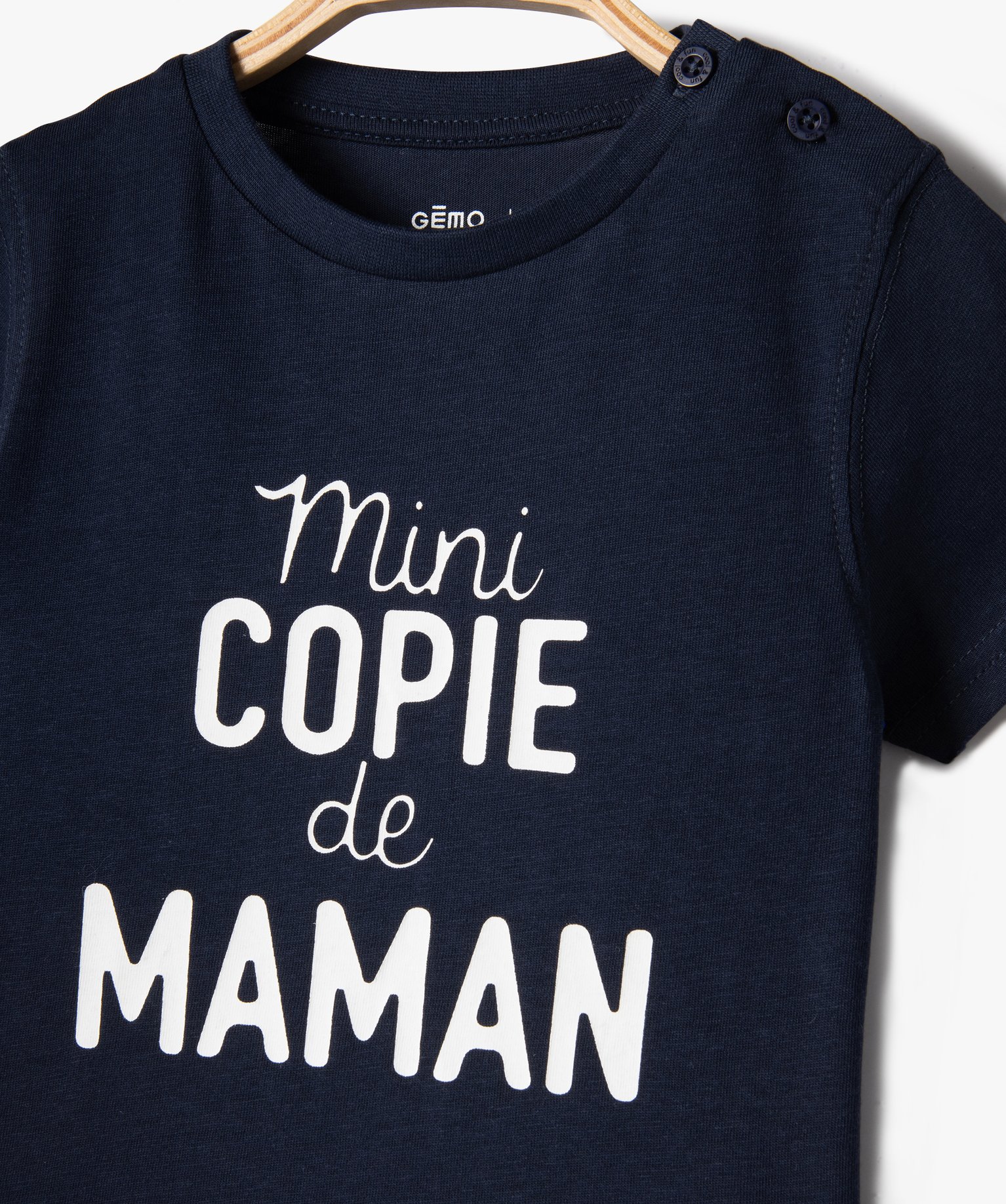 Tee-shirt bébé Garçon à manches courtes et message humor... marine | GEMO