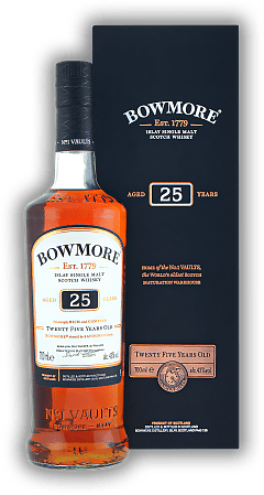 Bowmore 25 Years Bowmore 25 Years Ein sensationeller Malt - einer von Bowmores am höchsten ausgezeichneten Whiskys. Alter 25 J. - 0,7	 Liter - Vol 43%