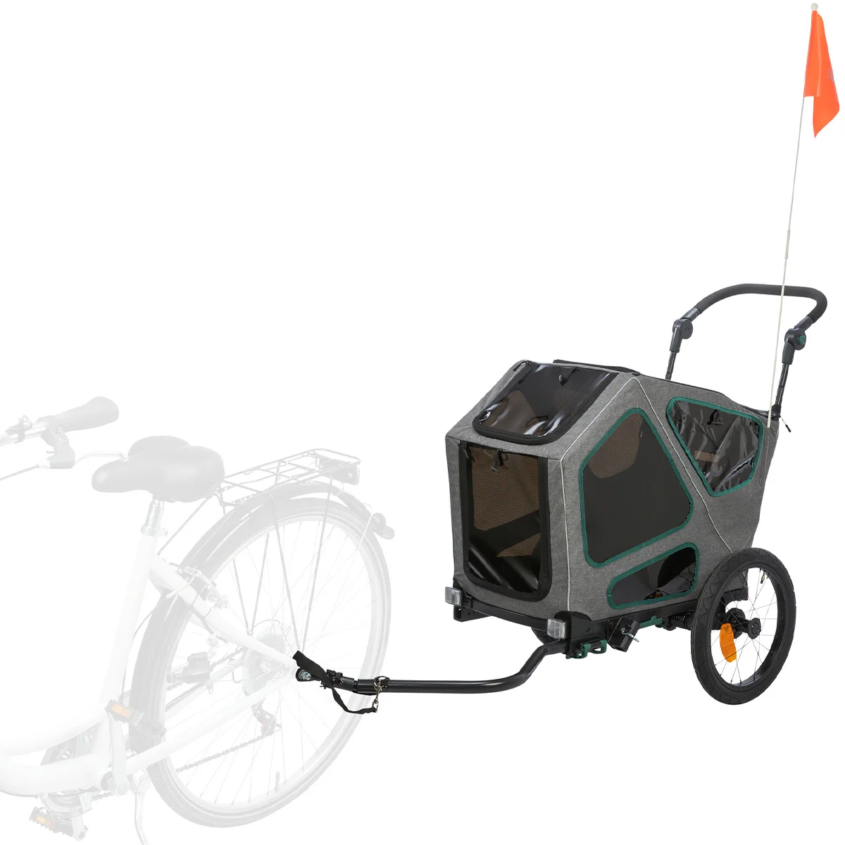 Trixie Fahrrad-Anhänger Grau/Salbei günstig kaufen bei ZooRoyal