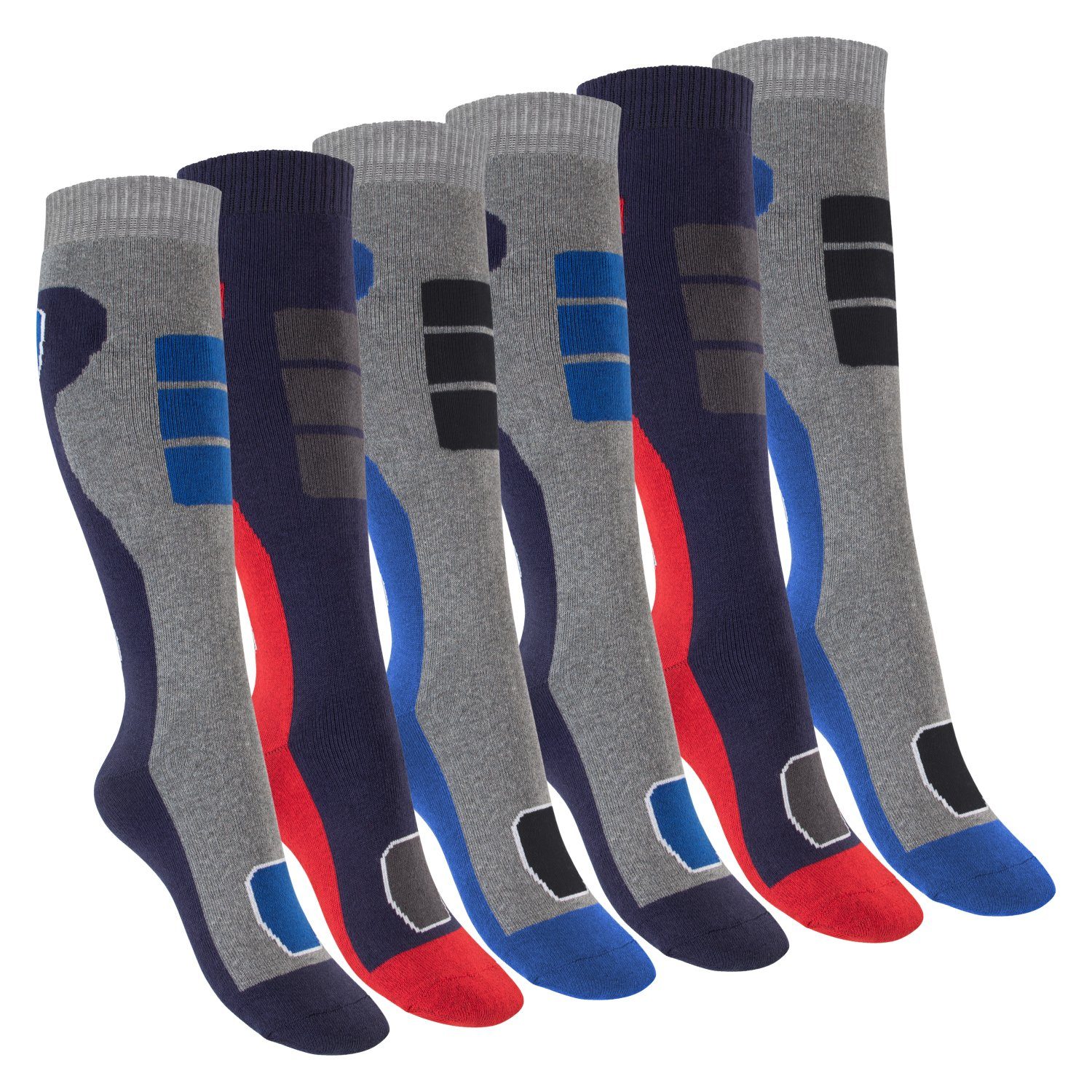 Footstar Thermosocken bunte Kinder Outdoor Kniestrümpfe (6 Paar) Thermo Strümpfe
