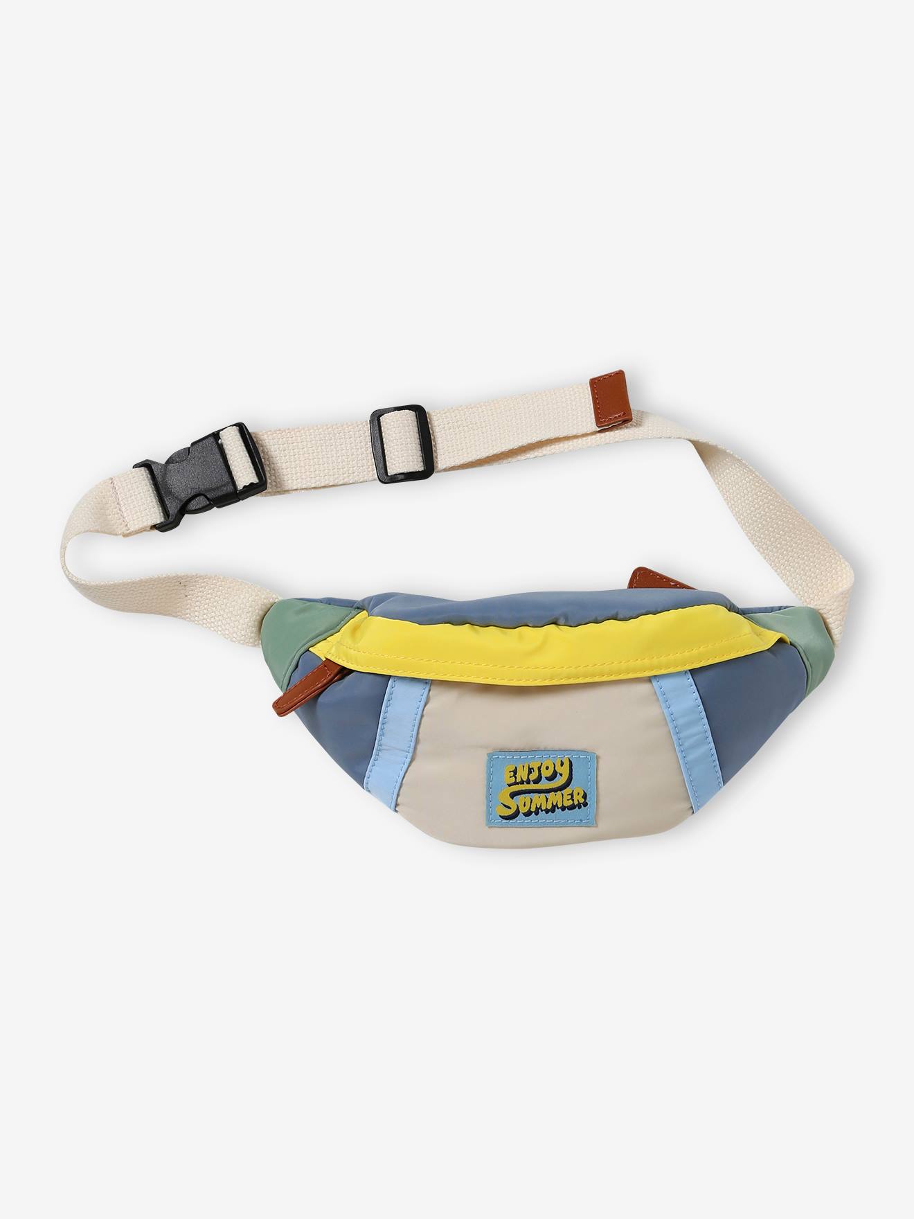 Vertbaudet Jungen Bauchtasche, Colorblock - wollweiß