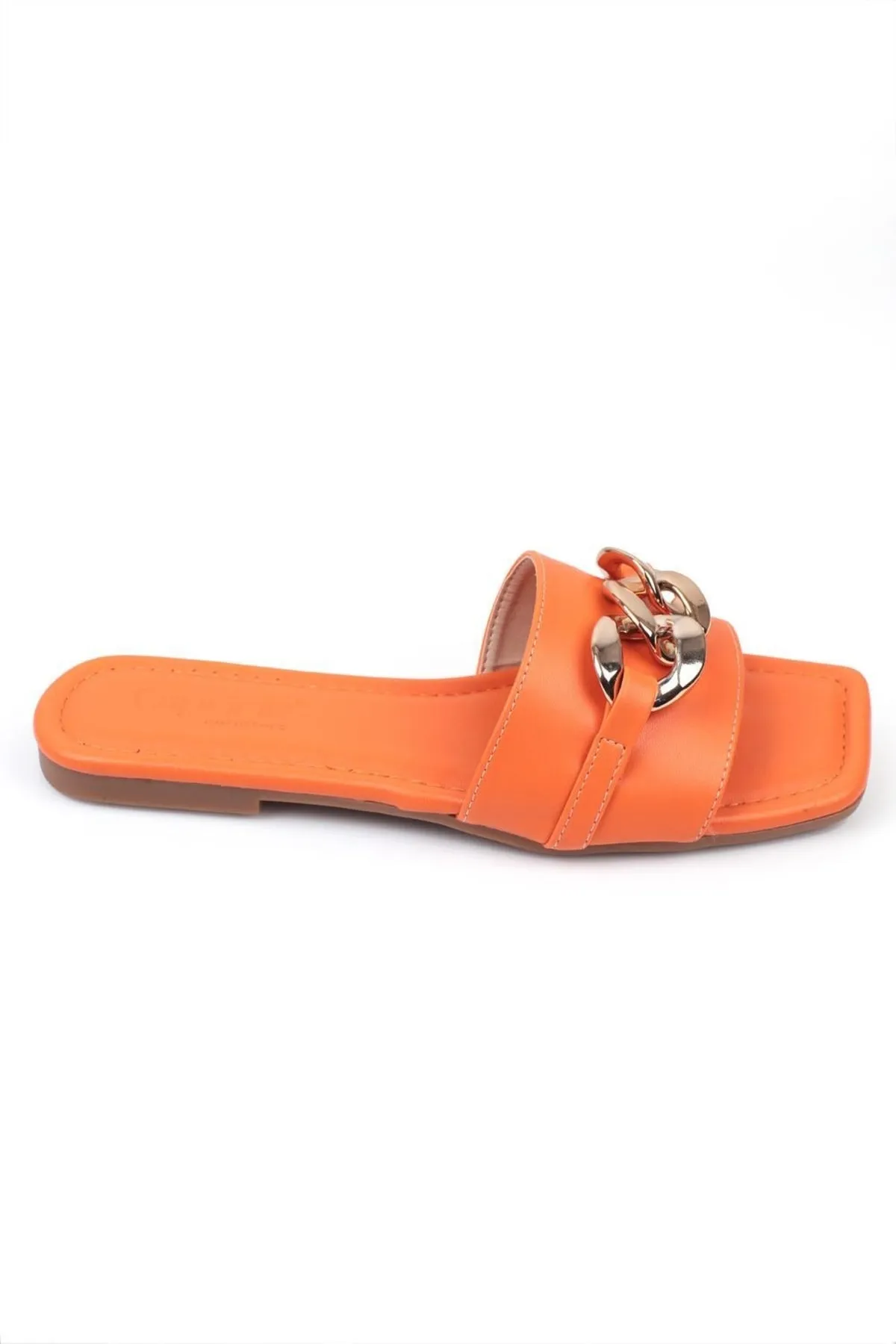 Capone Outfitters  Capone Single Band Chain Orange Damen-Hausschuhe
