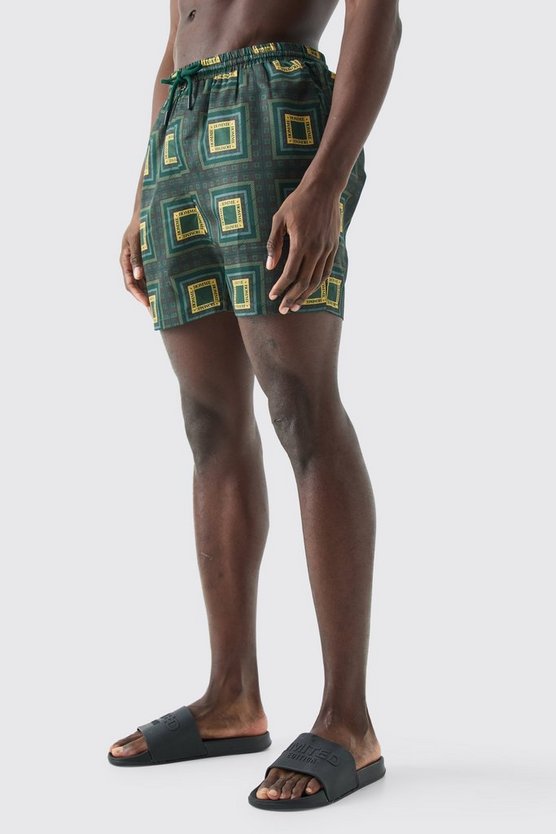 Mittellange Badehose mit Print