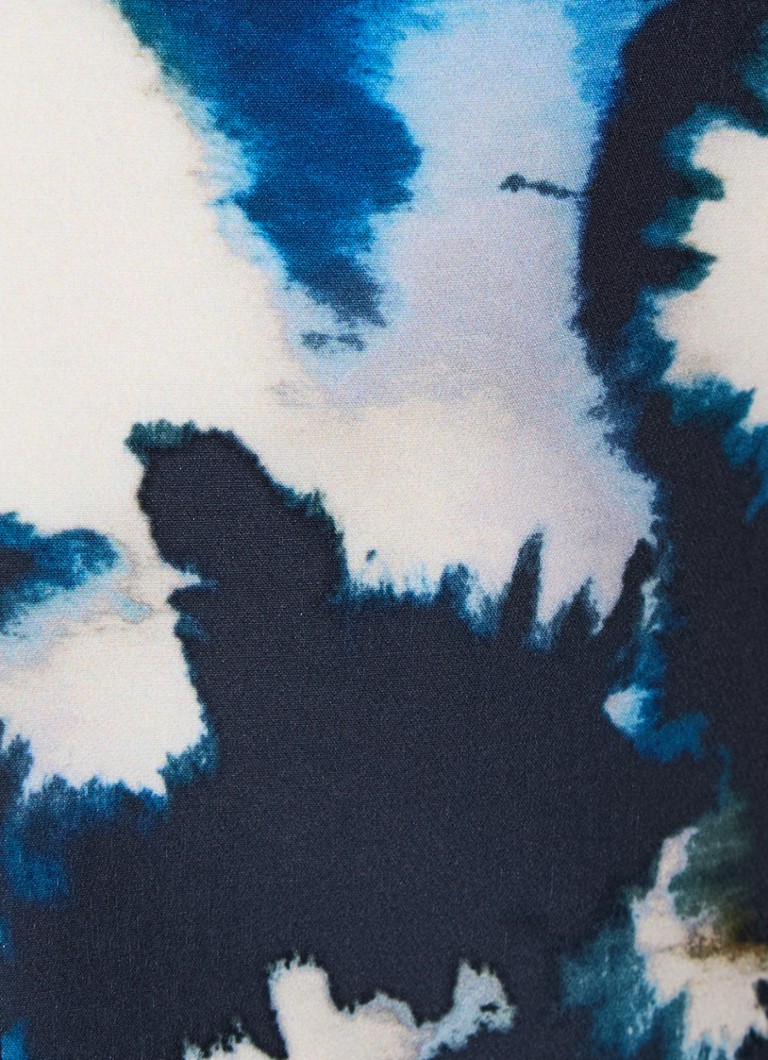 Calças Claudia Sträter de cintura alta e corte justo com estampa tie-dye e bolsos laterais.
