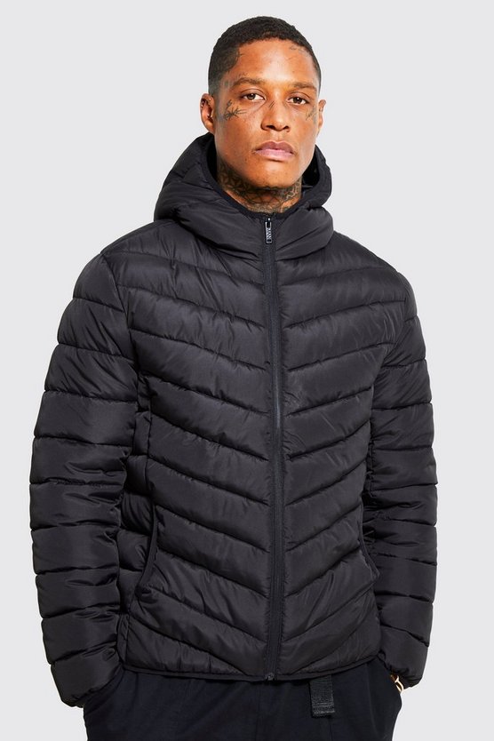 Recycelte gesteppte Jacke mit Reißverschluss und Kapuze