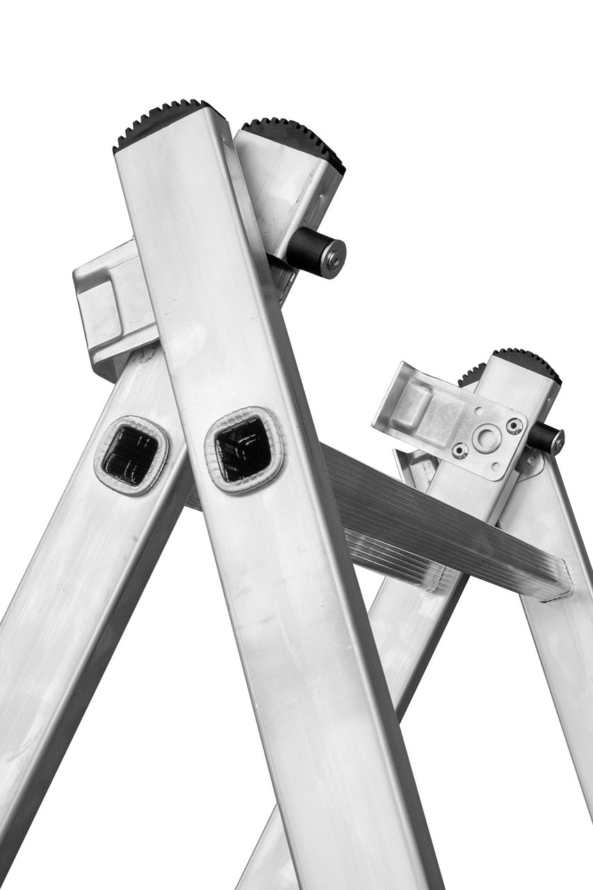 Vago-Tools Mehrzweckleiter Multifunktionsleiter Klappleiter Leiter 3 x 6 Sprossen