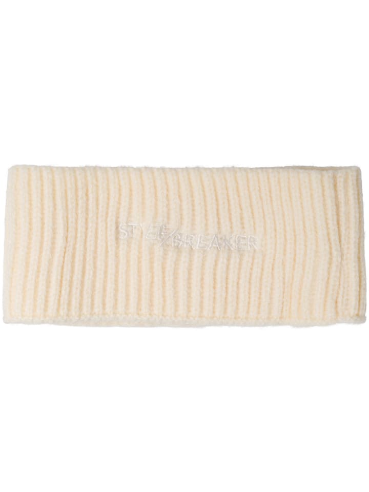 styleBREAKER Strick Stirnband mit Logo in Creme günstig kaufen onesize