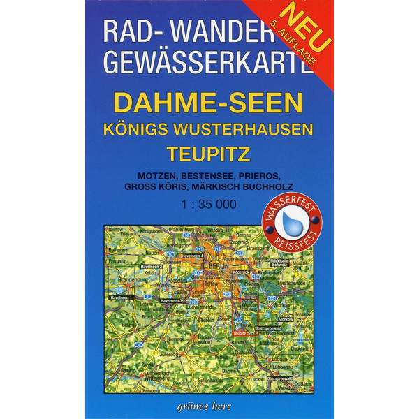 Dahme-Seen: Königs Wusterhausen, Teupitz 1 : 35 000 Rad-, Wander- und Gewässerkarte - Fahrradkarte