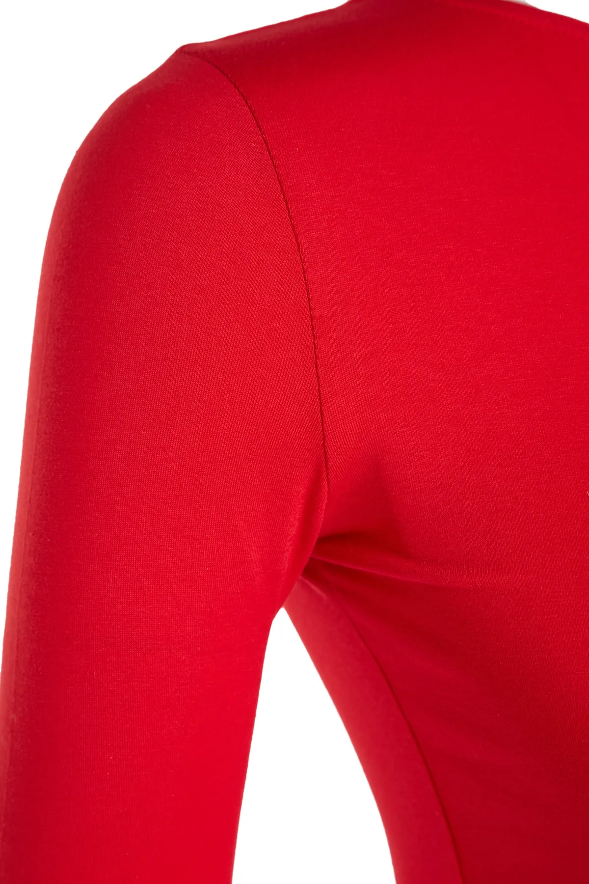 Trendyol Collection  Rote, dehnbare, rückenfreie, taillierte Bluse aus Baumwolle TWOAW24BZ00160