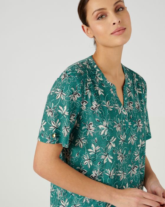Tee-shirt en crêpe imprimé.