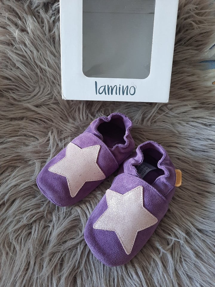lamino Leder-Krabbelschuhe in Lila günstig kaufen 22/23