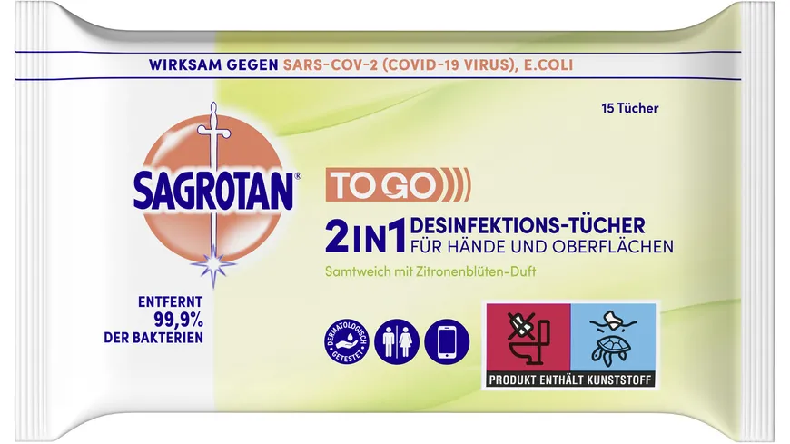 Sagrotan 2in1 Desinfektions-Tücher für Hände und Oberflächen