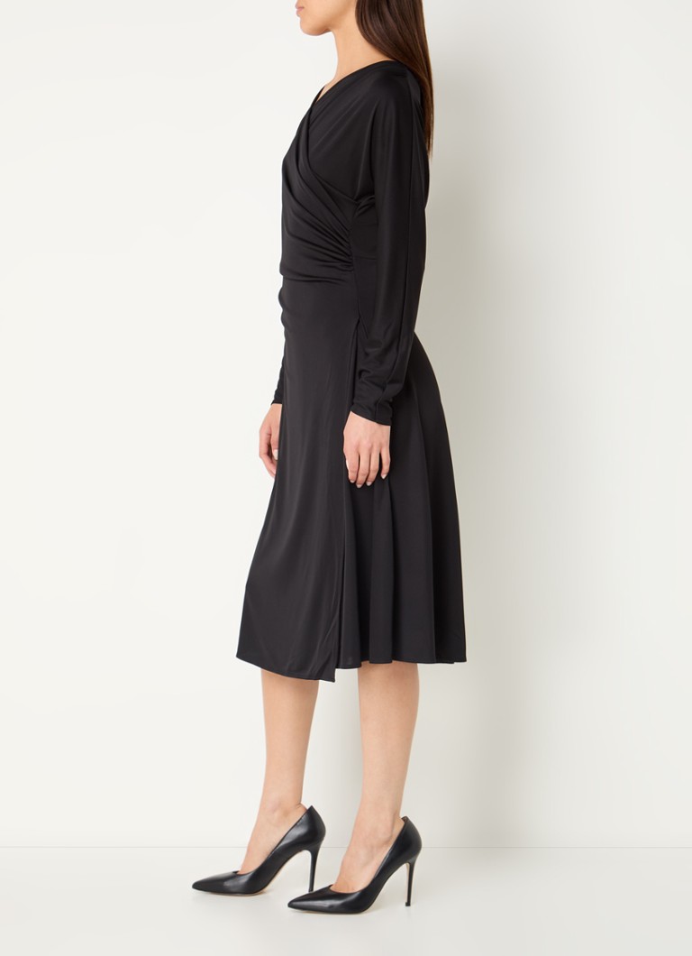 Vestido túnica midi HUGO BOSS Ettita con detalles plisados