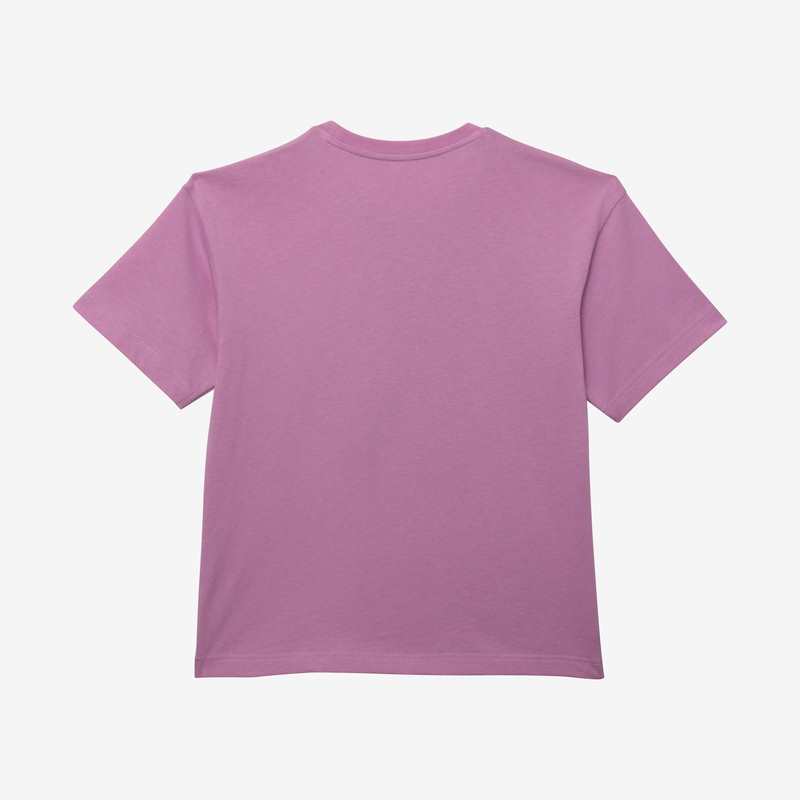 T-shirt fille typo couleur en coton biologique violet Catimini
