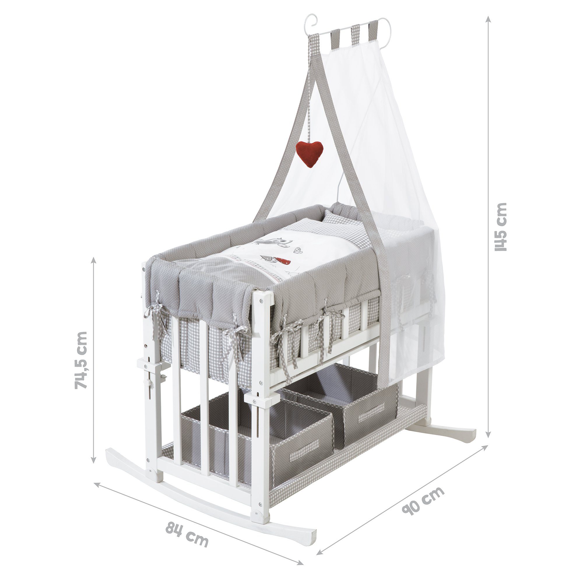 roba® Stubenbett Adam und Eule, Stubenbett Babysitter 4 in1