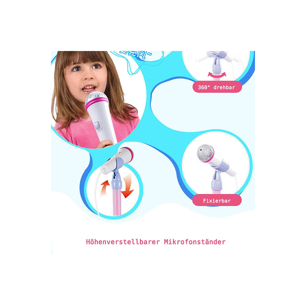 3 farben Mikrofon Musik Abnehmbaren kinder Spielen Simulation Kindermikrofon mit Ständer Singspielzeug
