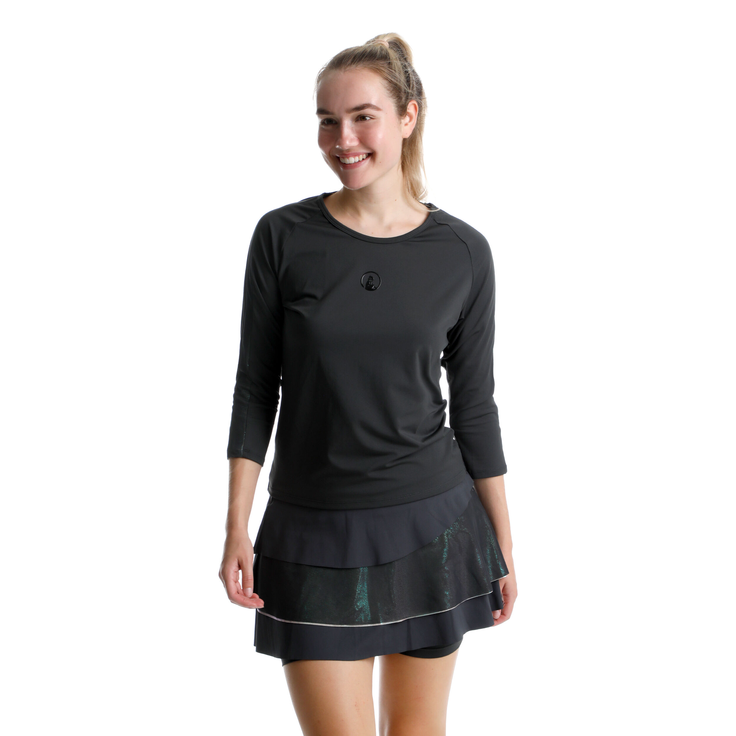 Sparkle Stripe Longsleeve Damen - Anthrazit