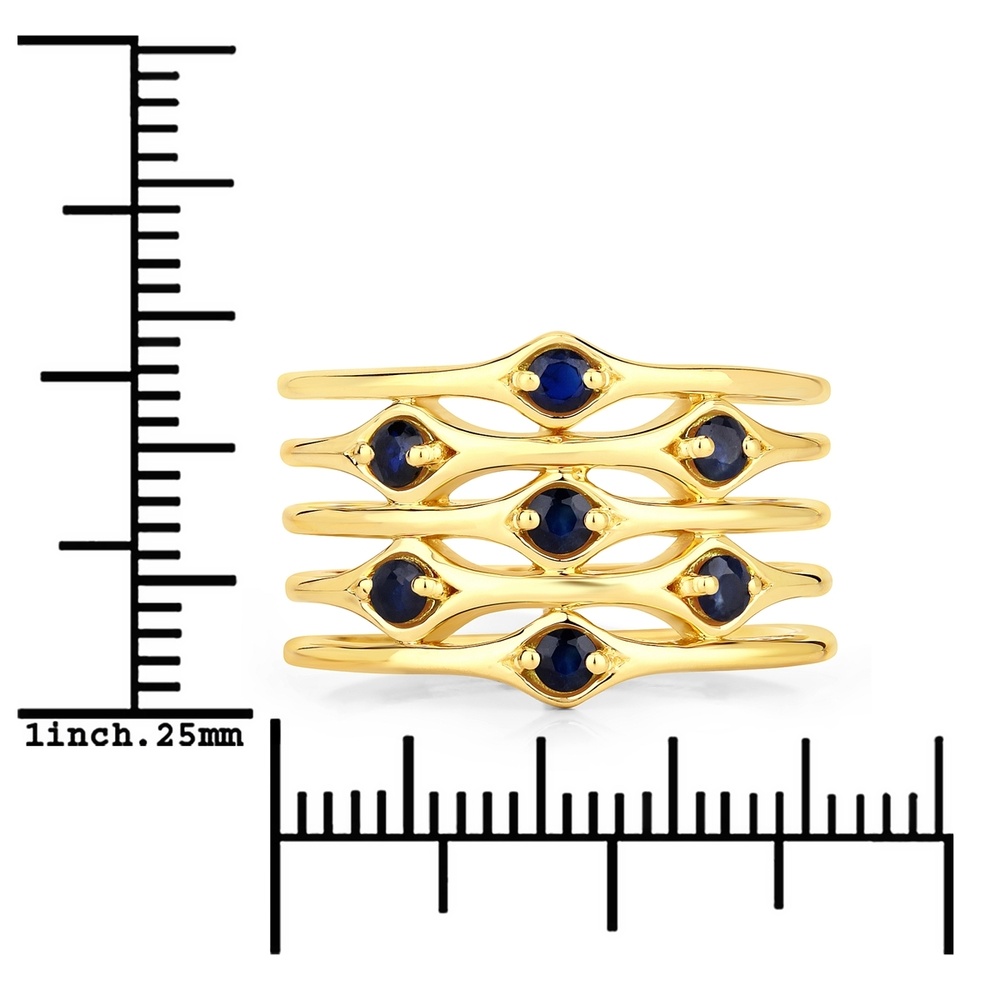 Rafaela Donata Bague Argent sterling Saphir en Or jaune Bague